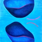 Two bleus with opera rose Two bleus with opera rose
