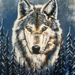 Wolf with Forest