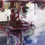 THE FLOOD / studie van man met vlot THE FLOOD / studie van man met vlot