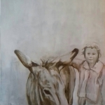 Petting the Donkey Petting the Donkey