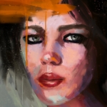 Abstract schilderij van een vrouw
