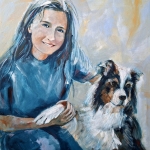 Laura met hond,mijn kleindochter Laura met hond,mijn kleindochter
