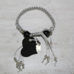 Geknoopte armband met hart grijs Geknoopte armband met hart grijs