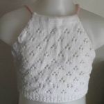 Haltertop wit broderie Haltertop wit broderie