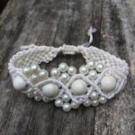Ibiza armband geknoopt kralen/parels wit Ibiza armband geknoopt kralen/parels wit