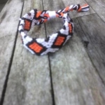 Ibiza armband geknoopt diamond wit/orange Ibiza armband geknoopt diamond wit/orange
