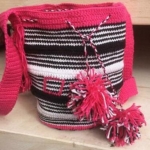 Tasje boho pink stripe Tasje boho pink stripe