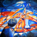 Boy and goldfish Boy and goldfish