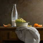 Old Milk bottle and Grapes Old Milk bottle and Grapes