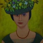 Vrouw met bloemenhoed Vrouw met bloemenhoed
