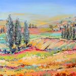 Cypress trees in a colorful world Cypress trees in a colorful world