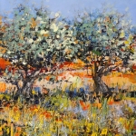 Wild flowers near olive trees Wild flowers near olive trees