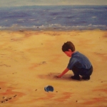 Spelend op het strand Spelend op het strand