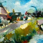 Steenen Brug, studie in olieverf op papier Steenen Brug, studie in olieverf op papier