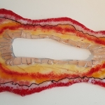 Geode rood met edelsteen seleniet Geode rood met edelsteen seleniet