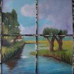 raam met landschap raam met landschap