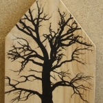 Eik in zwart op hout Eik in zwart op hout