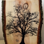 Eik op hout met schors Eik op hout met schors