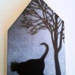 Huisje met boom en kat Huisje met boom en kat