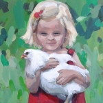 Meisje met witte kip Meisje met witte kip