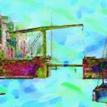 Twee bruggen met ijs vibrant Twee bruggen met ijs vibrant