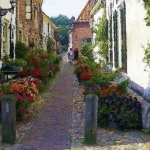 Straatje met bloemen Straatje met bloemen
