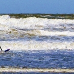 Surfer bij Hoek van Holland Surfer bij Hoek van Holland