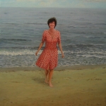 Vrouw op strand Vrouw op strand