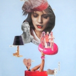 COLLAGE In Blauw en Roze COLLAGE In Blauw en Roze