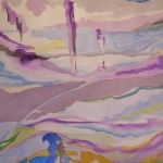 Aquarel 26 in paars Aquarel 26 in paars