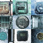 Collage in blauw Collage in blauw