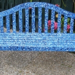 Tuinbank in landelijk blauwe graniet look acrylverf Tuinbank in landelijk blauwe graniet look acrylverf