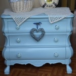 Buikkastje in acrylverf korenblauw Buikkastje in acrylverf korenblauw