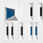 Composition in White, Black and Blue Composition in White, Black and Blue