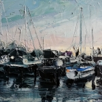 Kleuren van de oude haven in de vroege ochtend Kleuren van de oude haven in de vroege ochtend