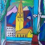 View on Davos church View on Davos church