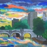 Zonsondergang op pont neuf Zonsondergang op pont neuf