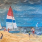Zeilboten aan het strand Zeilboten aan het strand