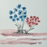 Rood en blauw. Rood en blauw.