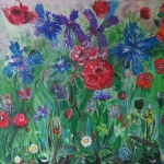 Bloemenveld met korenbloemen Bloemenveld met korenbloemen
