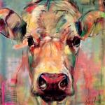 Koe portret 'Sweet lady Jane' koeienschilderij Koe portret 'Sweet lady Jane' koeienschilderij