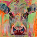 Koe portret XII, koeienschilderij Koe portret XII, koeienschilderij