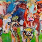 Koeien met struisvogels Koeien met struisvogels