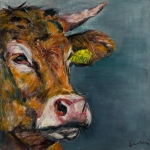 Koe portret V, koeienschilderij Koe portret V, koeienschilderij