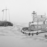 Sleepboot Hendrik met sleepschip Sleepboot Hendrik met sleepschip
