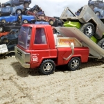Een raceauto transporter Een raceauto transporter