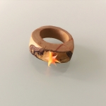 Berkenring met ornamentje Berkenring met ornamentje