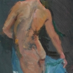 Rugnaakt met blauwe doek Rugnaakt met blauwe doek