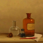 Glaswerk met inktpot Glaswerk met inktpot