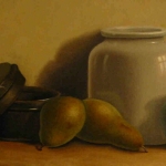 Groen stilleven peren met blik Groen stilleven peren met blik